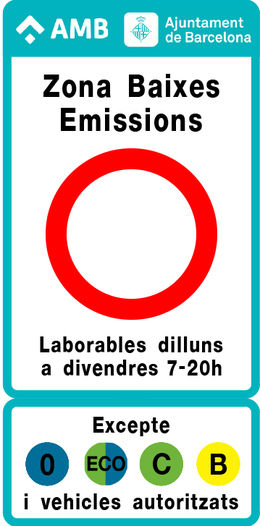 Zona Baixes Emissions. Senyal Zona Baixes Emissions