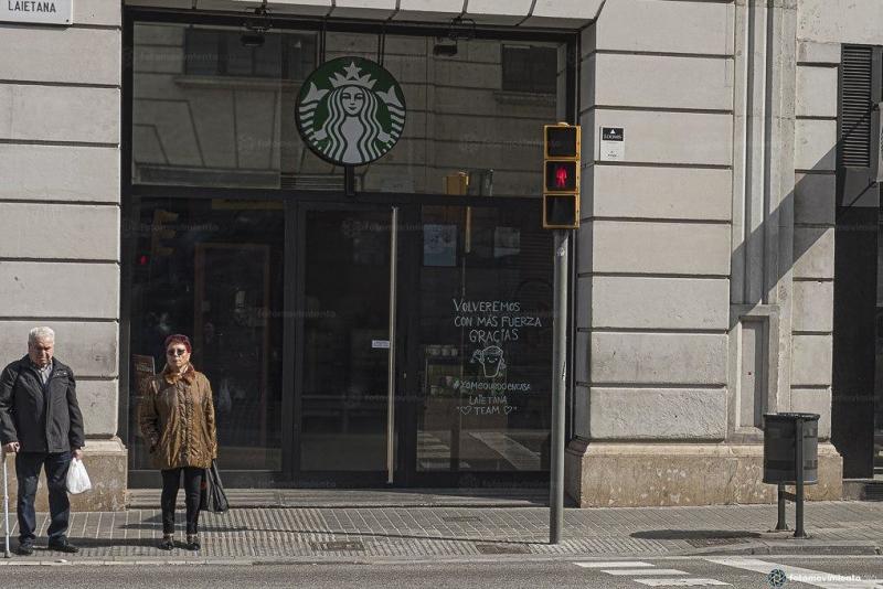 Via Fotomovimiento. Foto: Pedro Mata (Efectos coronavirus Barcelona) Via Fotomovimiento. Foto: Pedro Mata (Efectos coronavirus Barcelona)