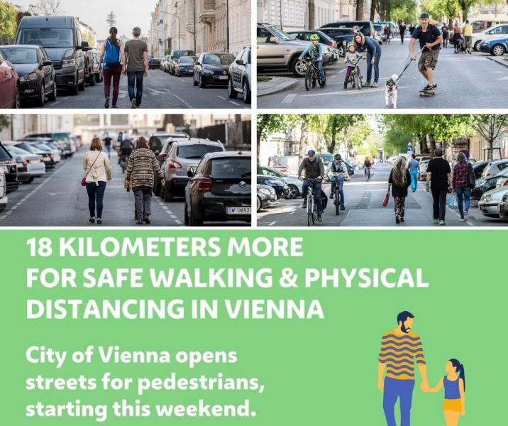 Medidas para asegurar el distanciamiento social en la calle. Ayuntamiento de Viena Medidas para asegurar el distanciamiento social en la calle. Ayuntamiento de Viena