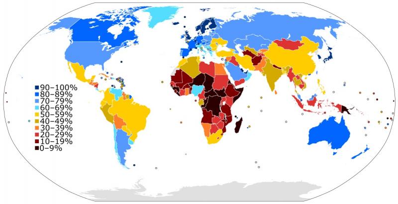 Penetración internet a nivel mundial Penetración internet a nivel mundial