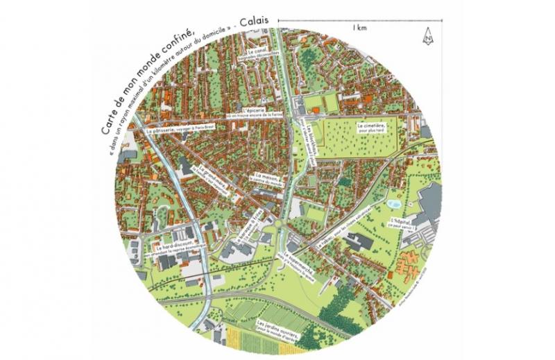 Mapa del confinament a Calais Mapa del confinament a Calais