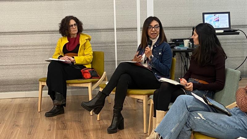 Luisa F Pinto durant la conversa sobre el dret a la ciutat Luisa F Pinto durant la conversa sobre el dret a la ciutat